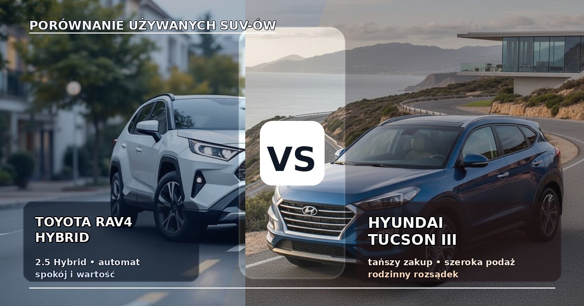 Toyota RAV4 Hybrid vs Hyundai Tucson III — co wybrać? — używany kompakt